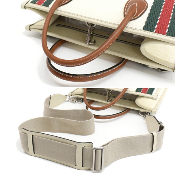 Gucci Shoulder Bag Interlocking GG Canvas Leather Natural Tricolor - Picture 7 of 9